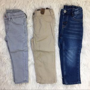 Baby boy skinny jeans pants with suspenders